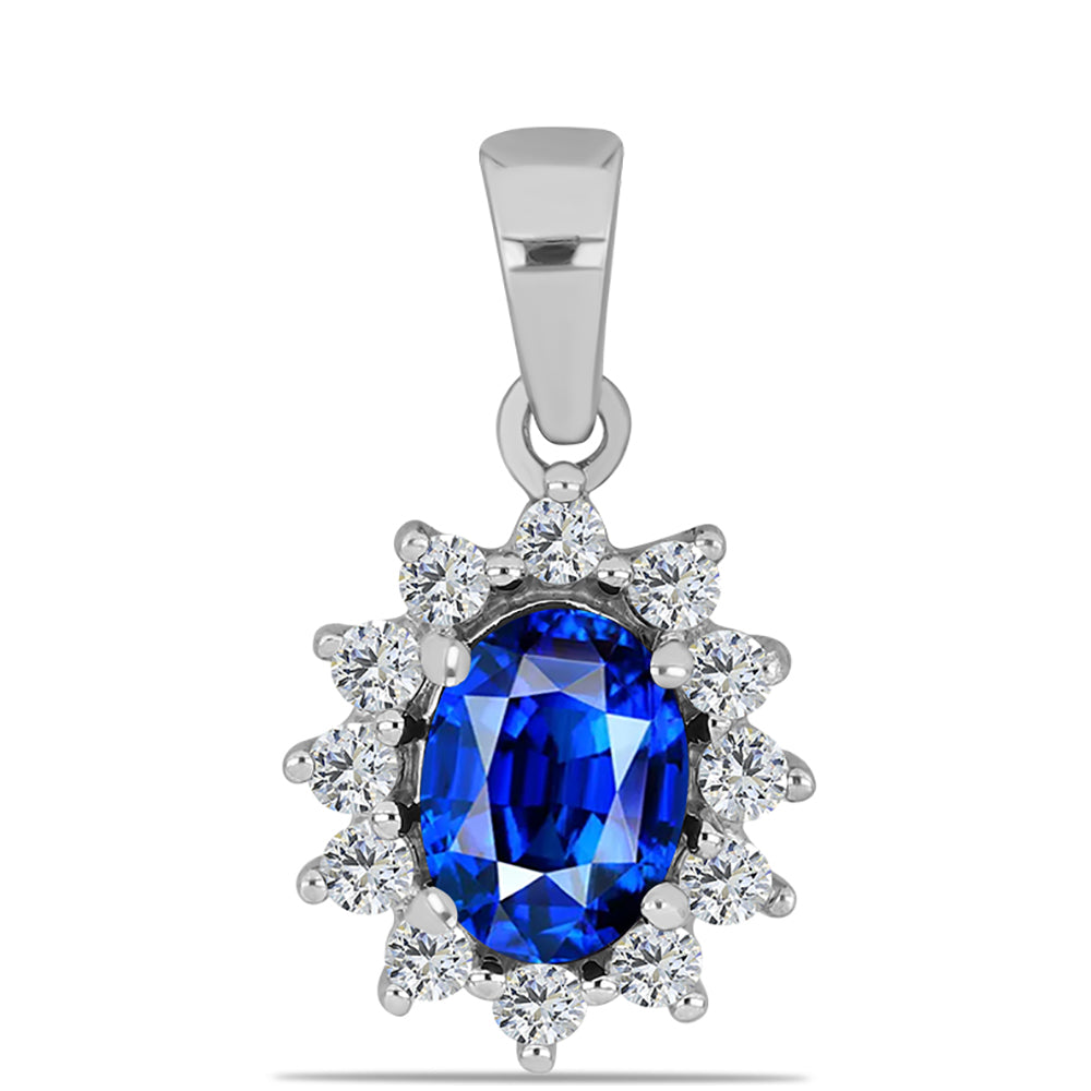 Stříbro 925/1000 - Přívěsek s Australským Modrým Safírem a Bílým Topazem - Karátové číslo: 2.35. přibližná hmotnost: 2.23 gramů 1 