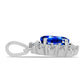 Stříbro 925/1000 - Přívěsek s Australským Modrým Safírem a Bílým Topazem - Karátové číslo: 2.35. přibližná hmotnost: 2.23 gramů