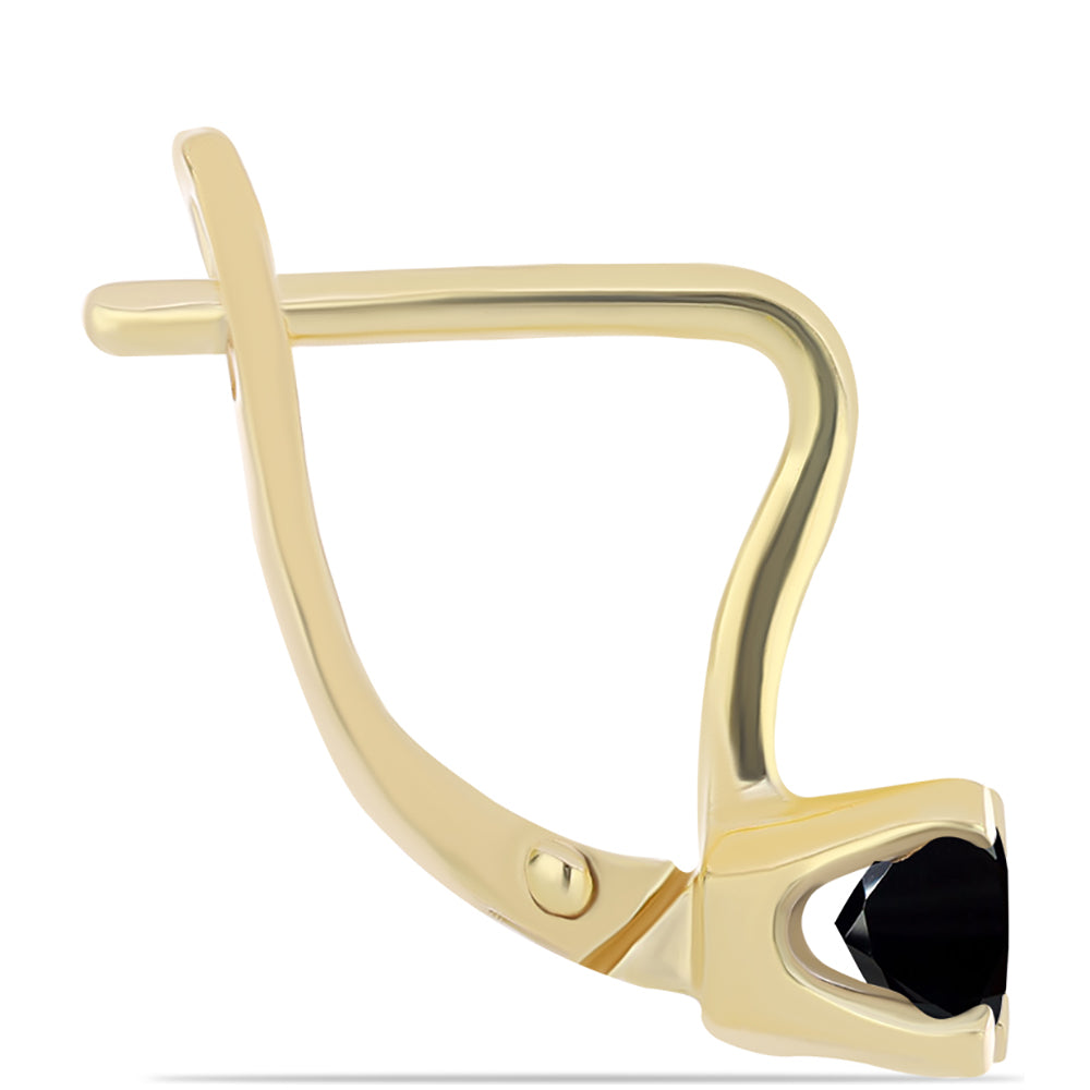 Pozlacené stříbro 925/1000 Náušnice s Černým Onyxem - Karátové číslo: 1.07. přibližná hmotnost: 2.48 gramů 2 