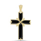 Kříž Pozlacený Stříbrný Přívěsek s Černým Onyxem