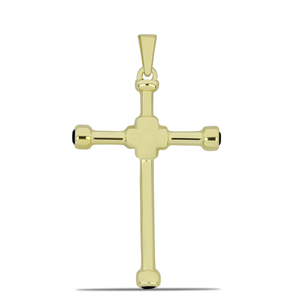 Pozlacené Stříbro 925/1000 - Přívěsek s Černým Onyxem - Karátové číslo: 0.12. přibližná hmotnost: 1.99 gramů 1 