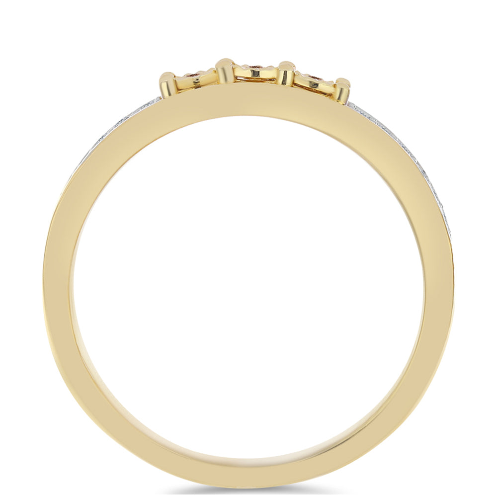 Pozlacený 925 / 1000 Sterlingové Stříbro Prsten s Cognac Diamantem a Bílým Topazem