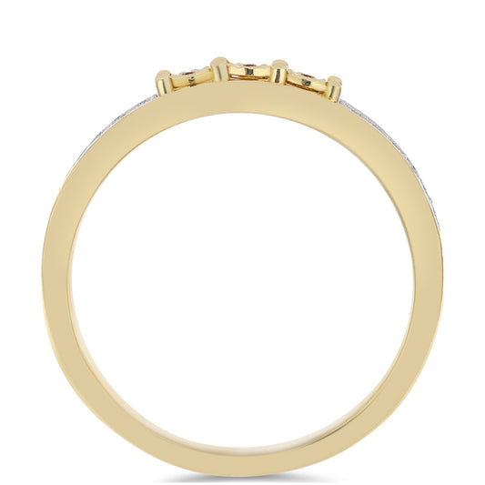 Pozlacený 925 / 1000 Sterlingové Stříbro Prsten s Cognac Diamantem a Bílým Topazem