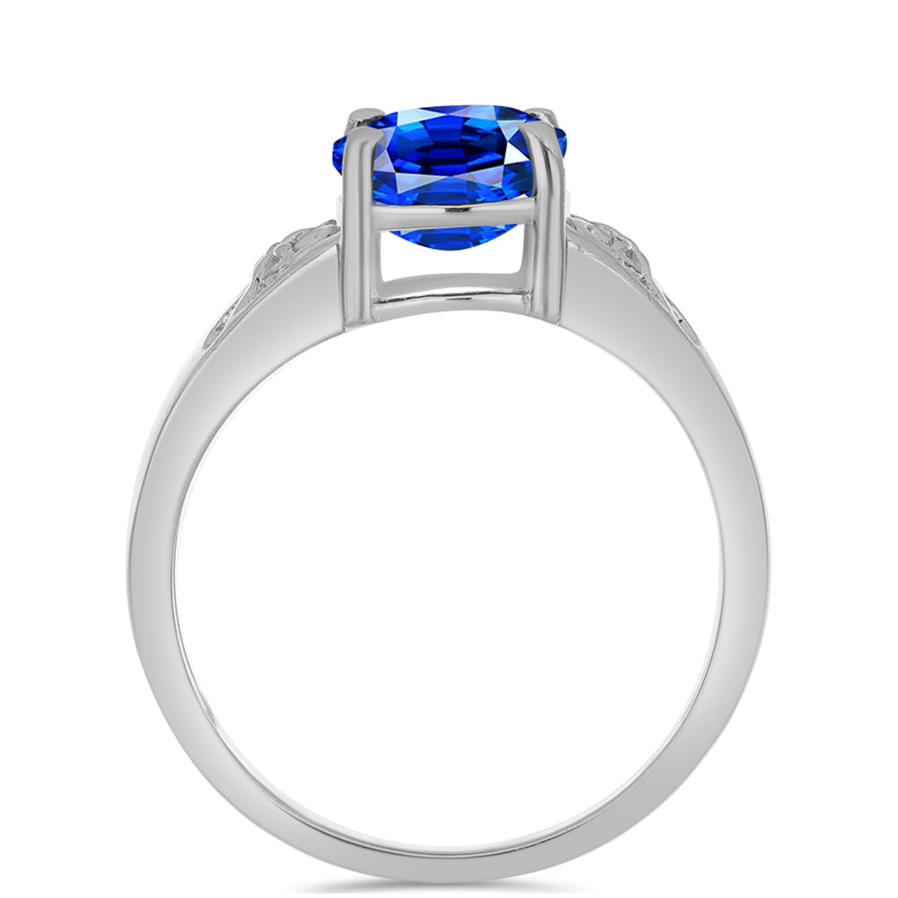 Stříbrný Prsten s Australským Modrým Safírem