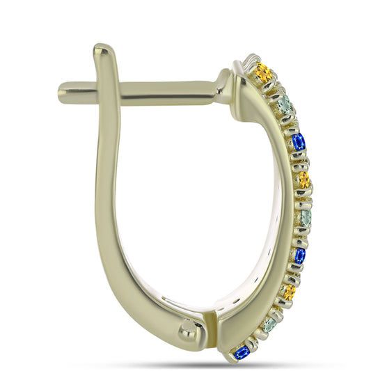 Pozlacené Stříbrné Náušnice s Duhovým Safírem