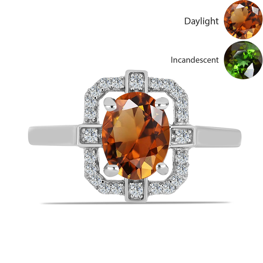 Stříbro 925/1000 - Prsten s Certifikovaný Anatolským zultanitem pěstovaný v laboratoři a Bílým Topazem - Karátové číslo: 2.37. přibližná hmotnost: 3.56 gramů 1 