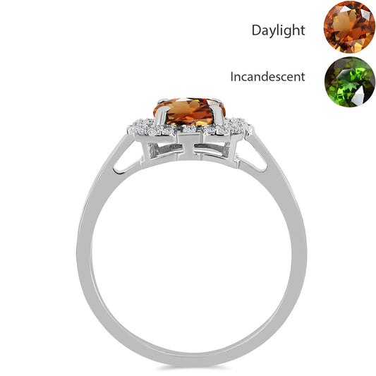 Stříbro 925/1000 - Prsten s Certifikovaný Anatolským zultanitem pěstovaný v laboratoři a Bílým Topazem - Karátové číslo: 2.37. přibližná hmotnost: 3.56 gramů