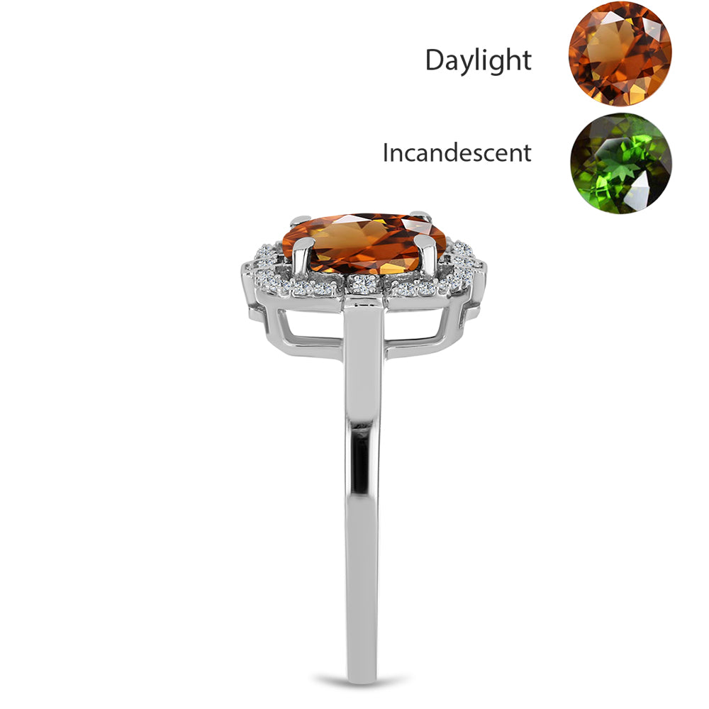 Stříbro 925/1000 - Prsten s Certifikovaný Anatolským zultanitem pěstovaný v laboratoři a Bílým Topazem - Karátové číslo: 2.37. přibližná hmotnost: 3.56 gramů 4 