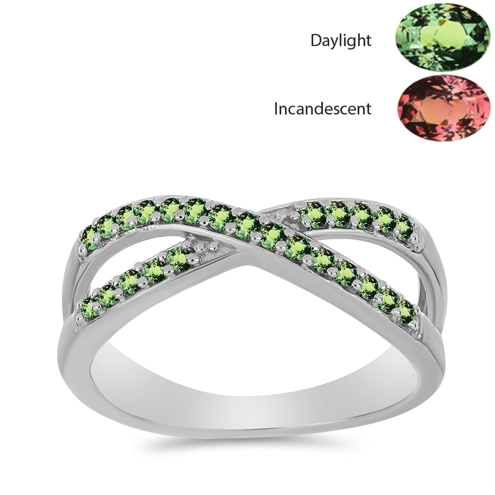 Stříbro 925/1000 - Prsten s Přírodním Alexandritem - Karátové číslo: 0.48. přibližná hmotnost: 3.7 gramů 3 