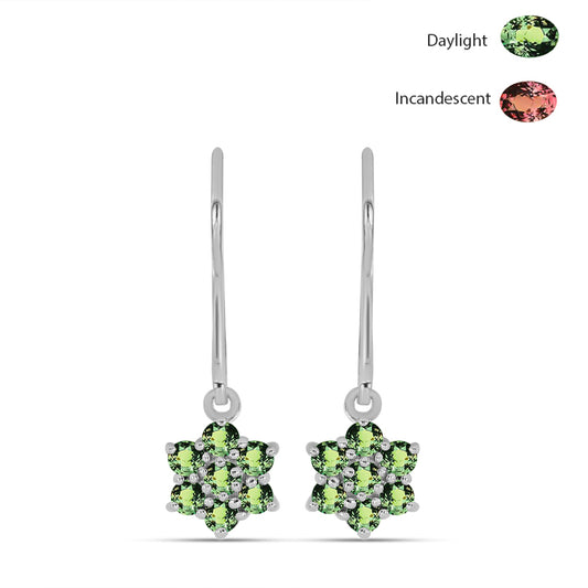 Stříbrné Náušnice s Přírodním Alexandritem