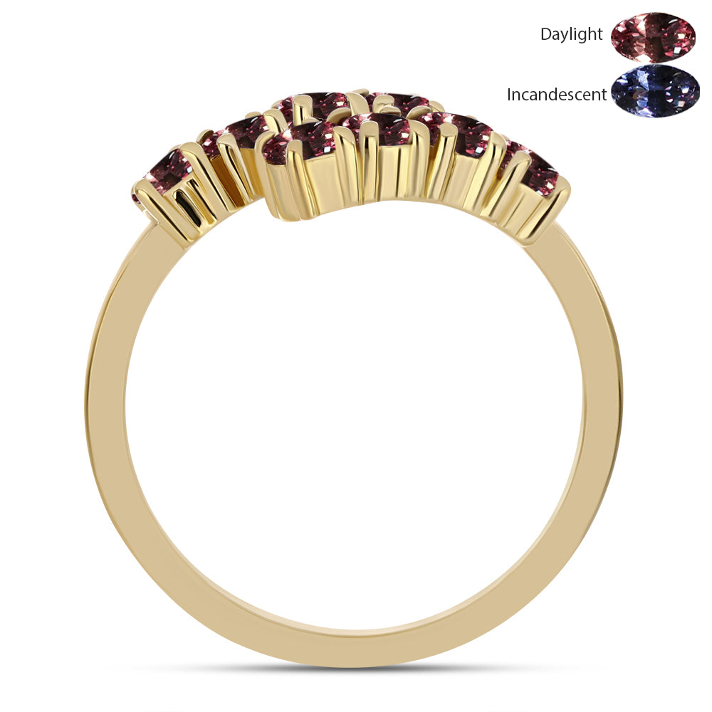 Pozlacené Stříbro 925/1000 - Prsten s Tsivorským Měňavým Granátem - Karátové číslo: 1.05. přibližná hmotnost: 2.76 gramů 2 