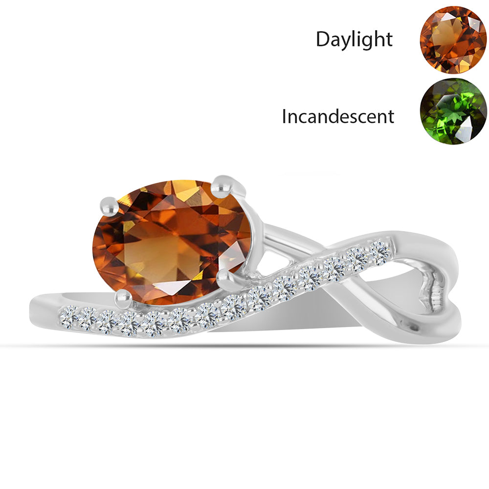 Stříbro 925/1000 - Prsten s Certifikovaný Anatolským zultanitem pěstovaný v laboratoři a Bílým Topazem - Karátové číslo: 1.64. přibližná hmotnost: 2.93 gramů 2 