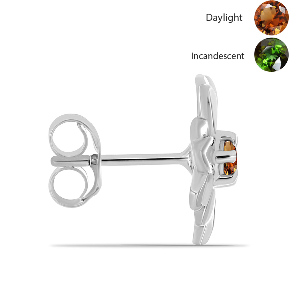 Stříbro 925/1000 - Náušnice s Certifikovaný Anatolským zultanitem pěstovaný v laboratoři - Karátové číslo: 0.3. přibližná hmotnost: 3.55 gramů