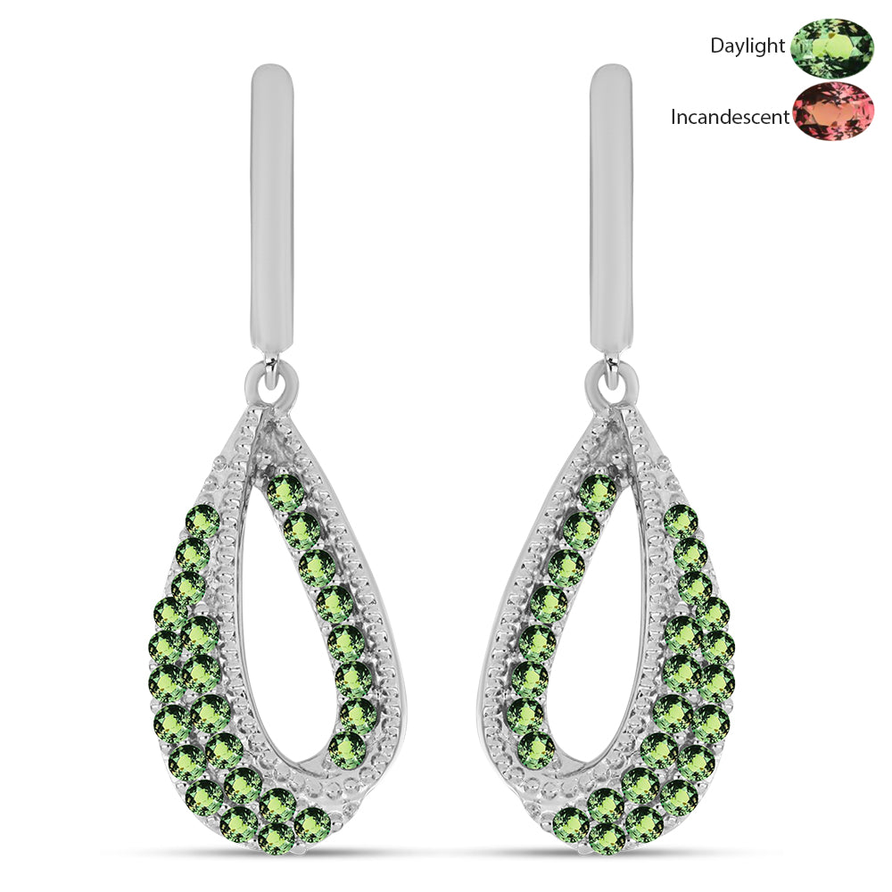 Stříbrné Náušnice s Přírodním Alexandritem 1 