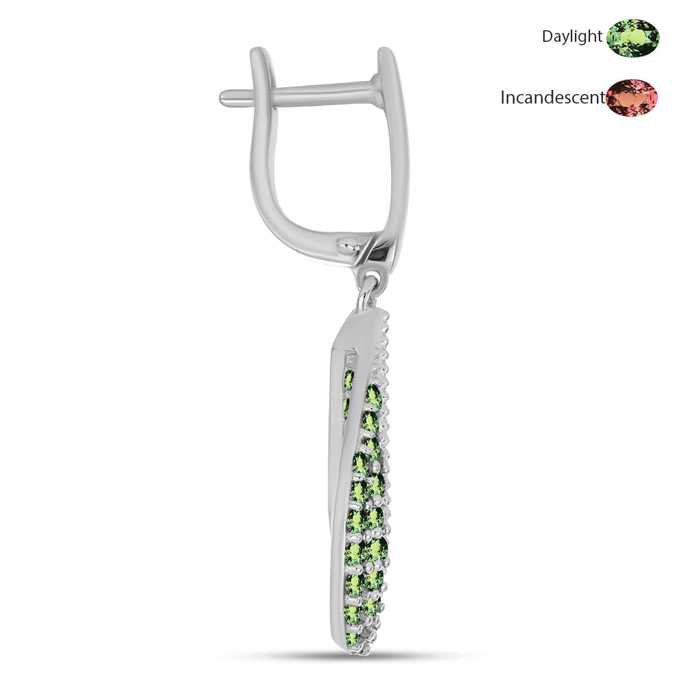 Stříbrné Náušnice s Přírodním Alexandritem 2 