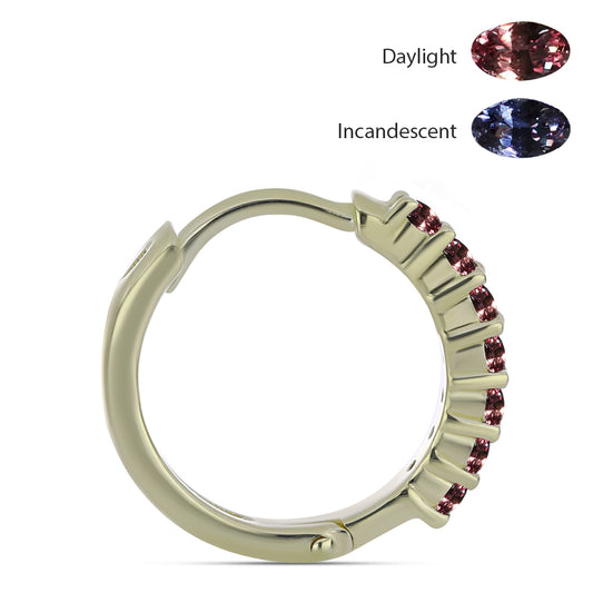 Pozlacené Stříbrné Náušnice s Tsivorským Měňavým Granátem