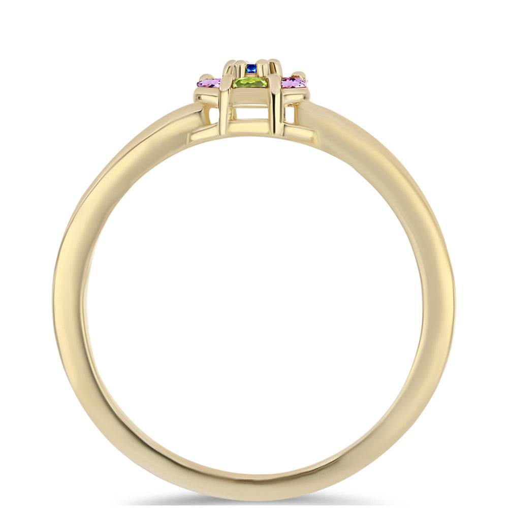 Pozlacené Stříbro 925/1000 - Prsten s Duhovým Safírem - Karátové číslo: 0.29. přibližná hmotnost: 2.12 gramů 3 