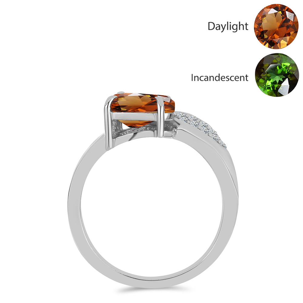 Stříbro 925/1000 - Prsten s Certifikovaný Anatolským zultanitem pěstovaný v laboratoři a Bílým Topazem - Karátové číslo: 1.57. přibližná hmotnost: 2.77 gramů 2 