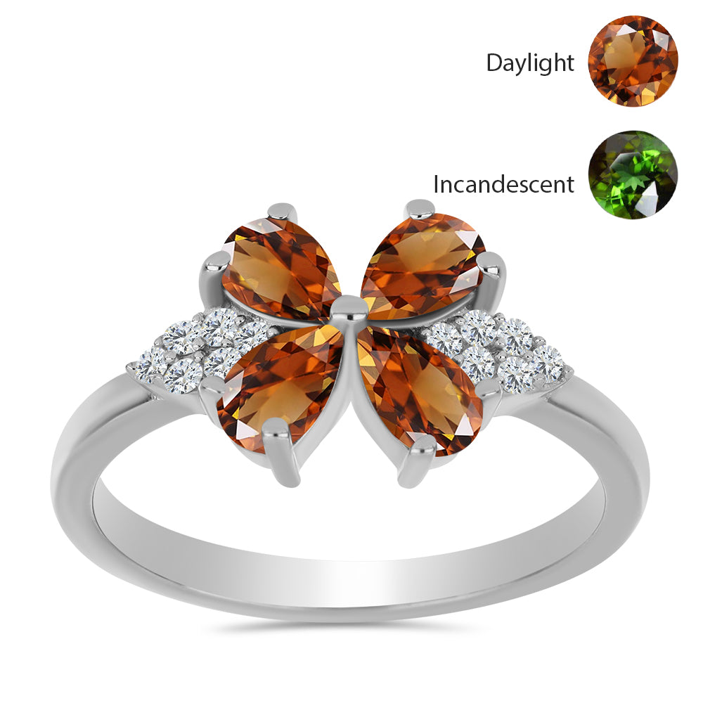 Stříbro 925/1000 - Prsten s Certifikovaný Anatolským zultanitem pěstovaný v laboratoři a Bílým Topazem - Karátové číslo: 1.11. přibližná hmotnost: 2.63 gramů 3 