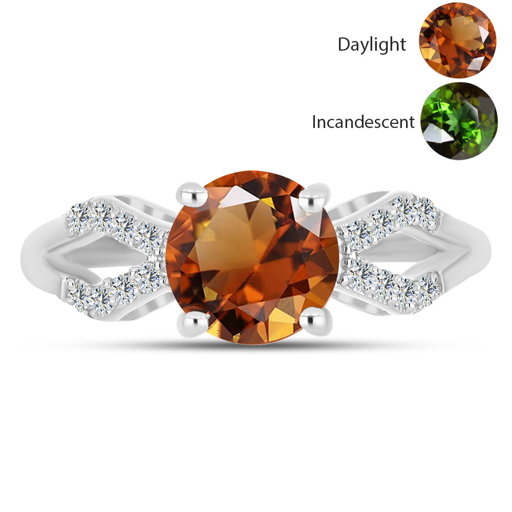 Stříbro 925/1000 - Prsten s Certifikovaný Anatolským zultanitem pěstovaný v laboratoři a Bílým Topazem - Karátové číslo: 1.63. přibližná hmotnost: 2.61 gramů 1 