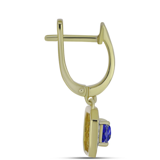 Pozlacené Stříbrné Náušnice s Lapisem Lazuli a Bílým Topazem