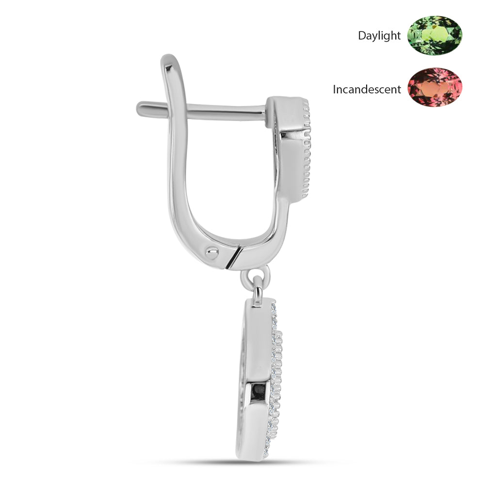 925 / 1000 Sterlingové Stříbro Náušnice s Přírodním Alexandritem a Bílým Topazem 2 