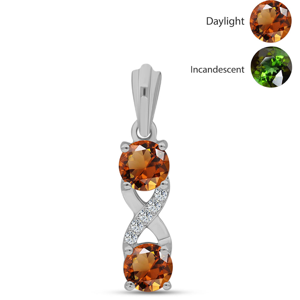 Stříbro 925/1000 - Přívěsek s Certifikovaný Anatolským zultanitem pěstovaný v laboratoři a Bílým Topazem - Karátové číslo: 1.16. přibližná hmotnost: 1.37 gramů 1 