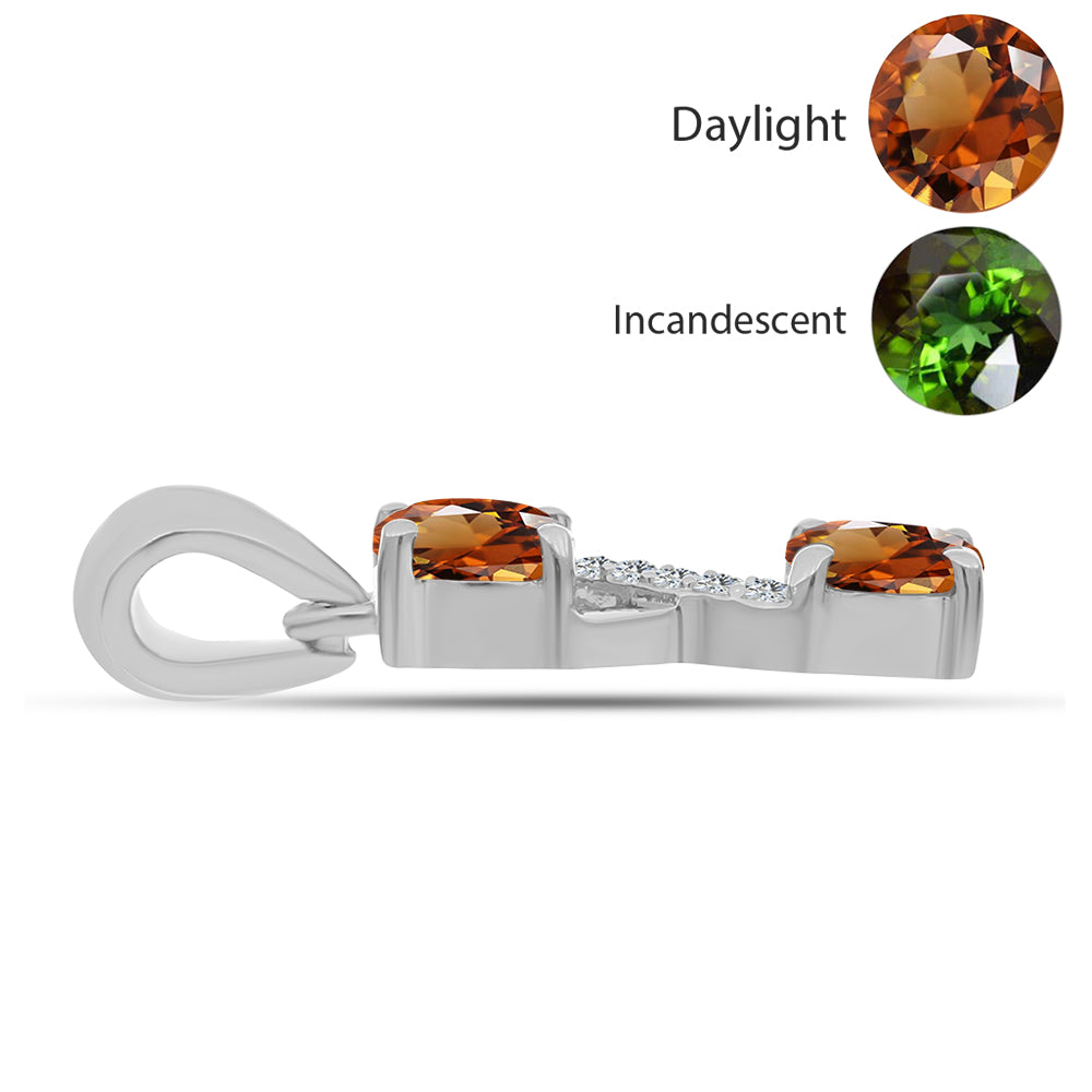 Stříbro 925/1000 - Přívěsek s Certifikovaný Anatolským zultanitem pěstovaný v laboratoři a Bílým Topazem - Karátové číslo: 1.16. přibližná hmotnost: 1.37 gramů 2 