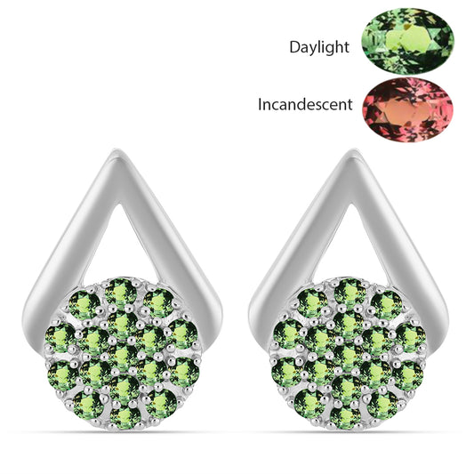 Stříbrné Náušnice s Přírodním Alexandritem