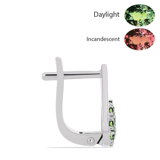 Stříbrné Náušnice s Přírodním Alexandritem