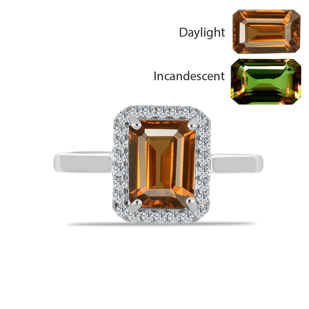 Stříbro 925/1000 Prsten s Certifikovaný Anatolským zultanitem pěstovaný v laboratoři a Bílým Topazem - Karátové číslo: 2.17. přibližná hmotnost: 2.62 gramů 1 