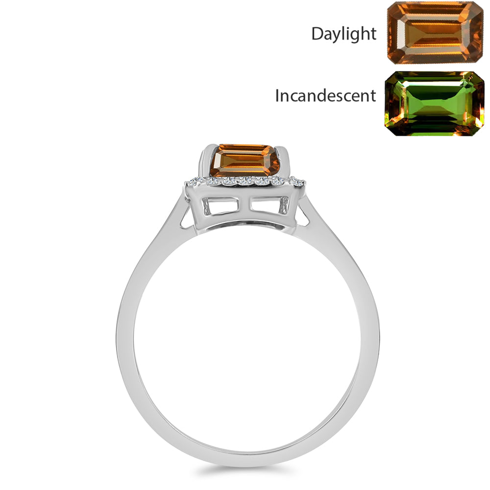 Stříbro 925/1000 Prsten s Certifikovaný Anatolským zultanitem pěstovaný v laboratoři a Bílým Topazem - Karátové číslo: 2.17. přibližná hmotnost: 2.62 gramů 2 