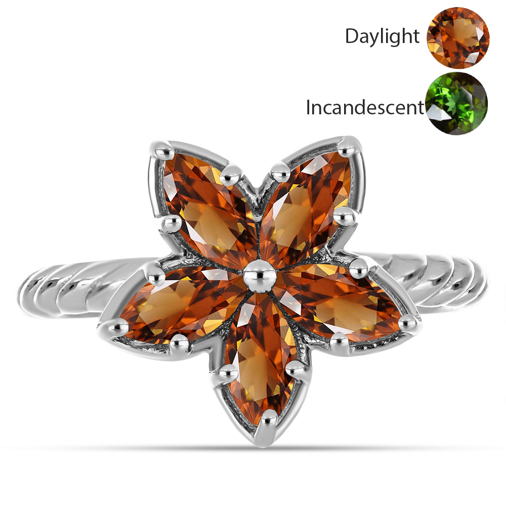 Stříbro 925/1000 - Prsten s Certifikovaný Anatolským zultanitem pěstovaný v laboratoři - Karátové číslo: 1.5. přibližná hmotnost: 2.87 gramů