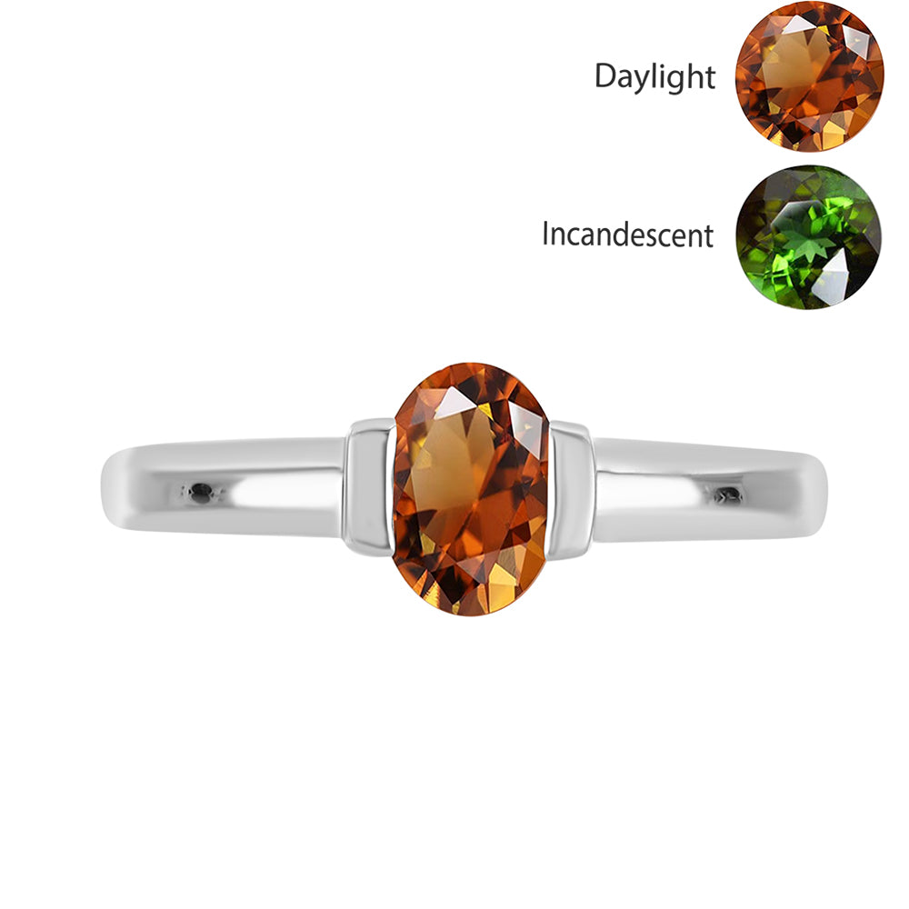 Stříbro 925/1000 - Prsten s Certifikovaný Anatolským zultanitem pěstovaný v laboratoři - Karátové číslo: 0.9. přibližná hmotnost: 2.43 gramů