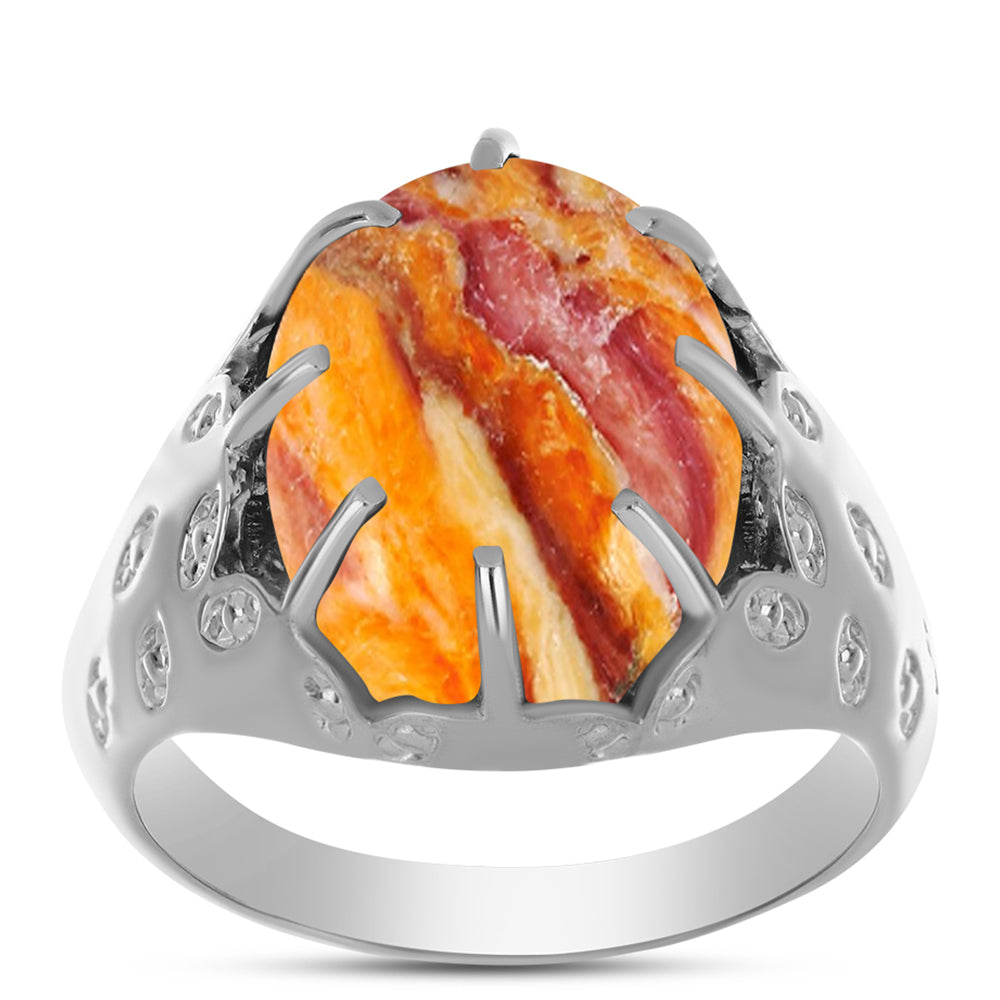 Stříbrný Prsten s jaspisem (Lví tlapa)