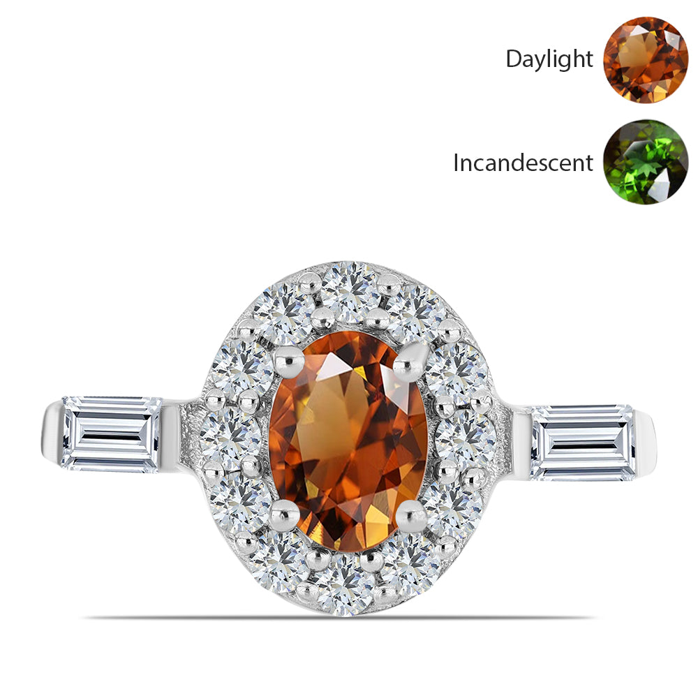 Stříbro 925/1000 Prsten s Certifikovaný Anatolským zultanitem pěstovaný v laboratoři a Bílým Topazem - Karátové číslo: 2.45. přibližná hmotnost: 3.02 gramů