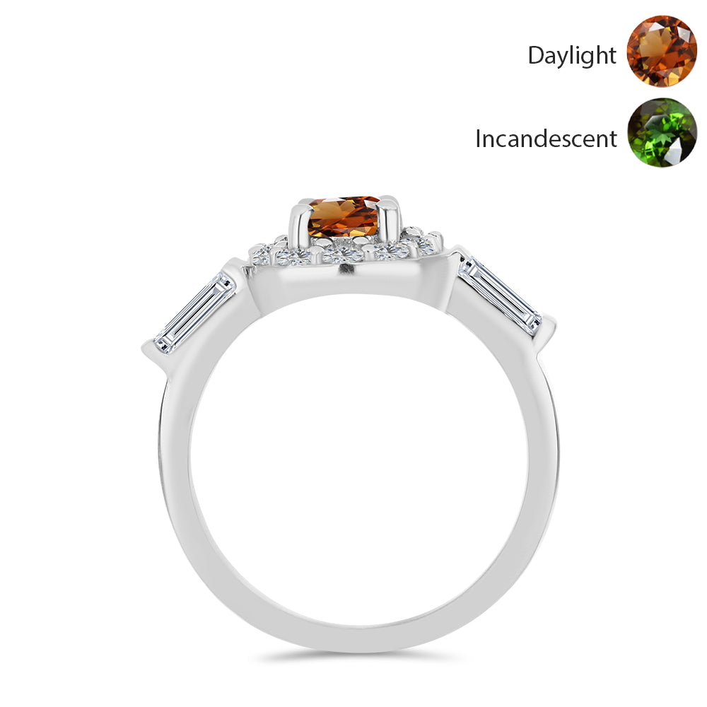 Stříbro 925/1000 Prsten s Certifikovaný Anatolským zultanitem pěstovaný v laboratoři a Bílým Topazem - Karátové číslo: 2.45. přibližná hmotnost: 3.02 gramů 2 