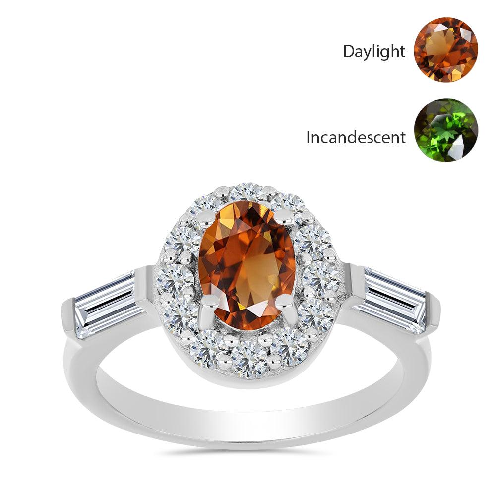 Stříbro 925/1000 Prsten s Certifikovaný Anatolským zultanitem pěstovaný v laboratoři a Bílým Topazem - Karátové číslo: 2.45. přibližná hmotnost: 3.02 gramů 3 