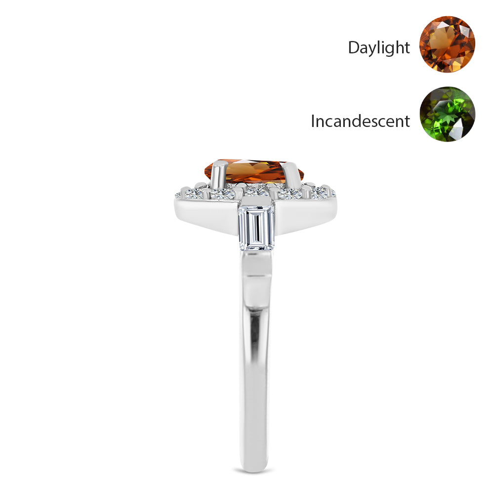 Stříbro 925/1000 Prsten s Certifikovaný Anatolským zultanitem pěstovaný v laboratoři a Bílým Topazem - Karátové číslo: 2.45. přibližná hmotnost: 3.02 gramů 4 