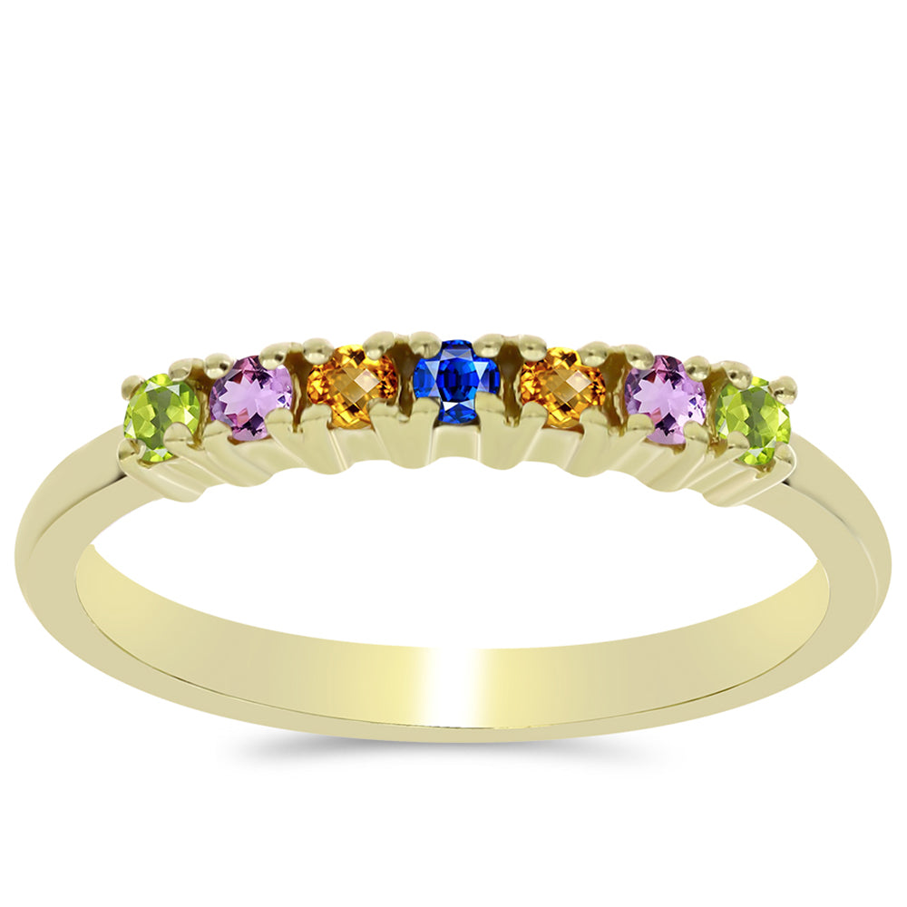 Pozlacené Stříbro 925/1000 - Prsten s Duhovým Safírem - Karátové číslo: 0.29. přibližná hmotnost: 1.77 gramů 1 