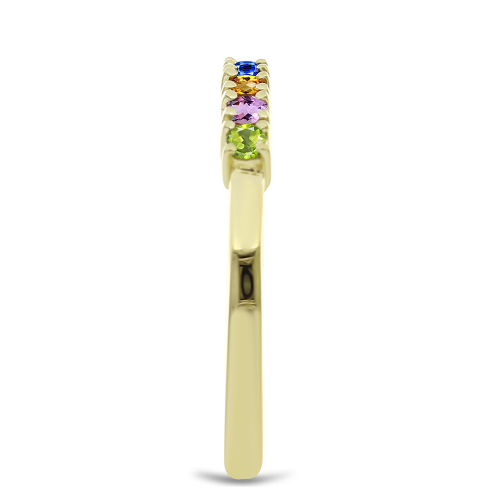 Pozlacené Stříbro 925/1000 - Prsten s Duhovým Safírem - Karátové číslo: 0.29. přibližná hmotnost: 1.77 gramů 4 