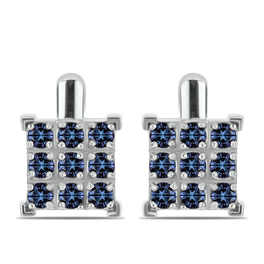 Stříbrné Náušnice s "Císařský Fialový" Moissanitem