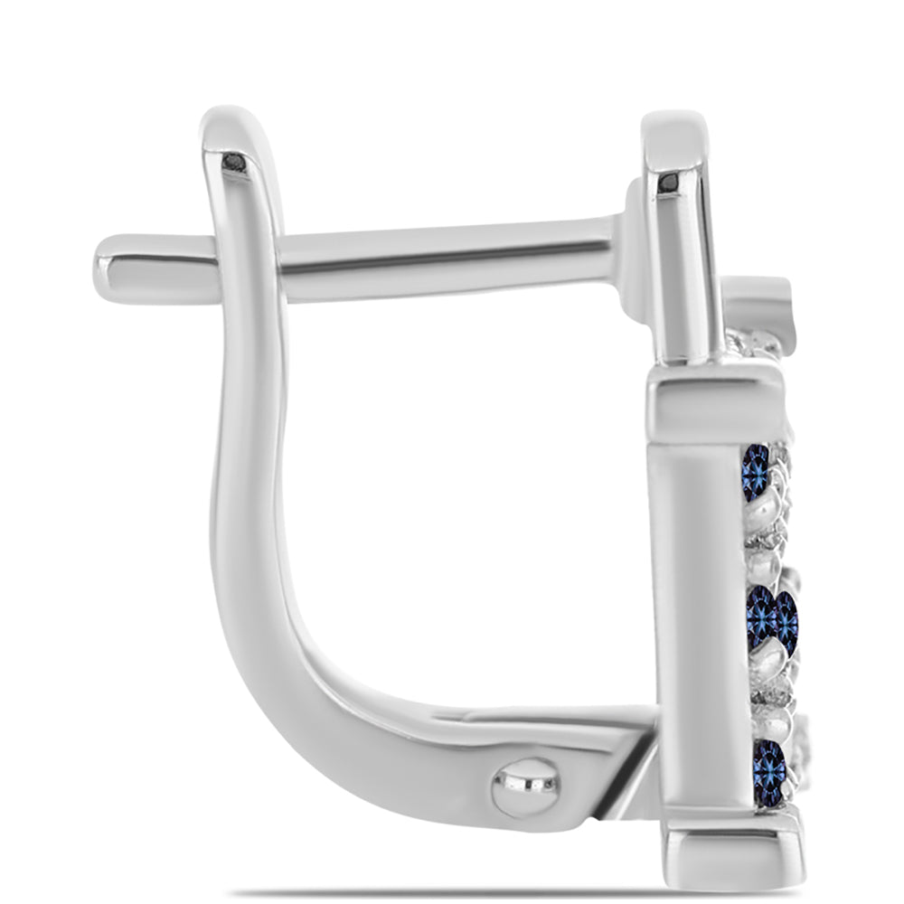 Stříbrné Náušnice s "Císařský Fialový" Moissanitem 2 