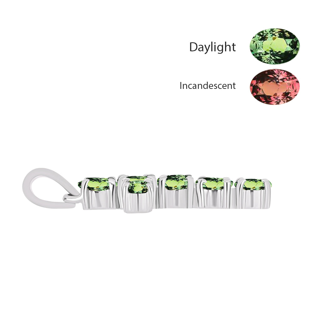 Stříbro 925/1000 - Přívěsek s Přírodním Alexandritem - Karátové číslo: 1.3. přibližná hmotnost: 1.61 gramů 2 