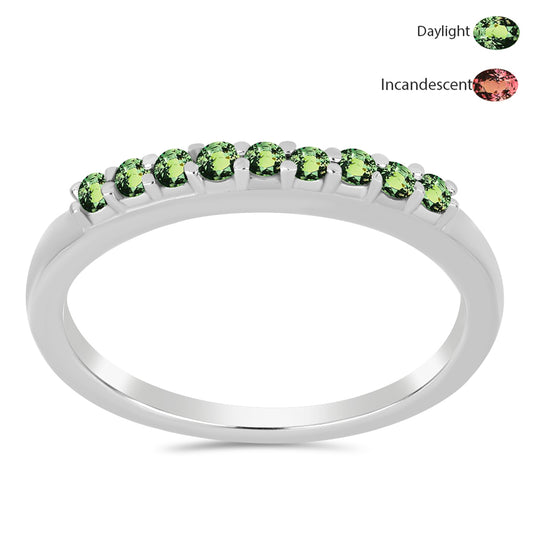 Stříbro 925/1000 - Prsten s Přírodním Alexandritem - Karátové číslo: 0.36. přibližná hmotnost: 2.36 gramů