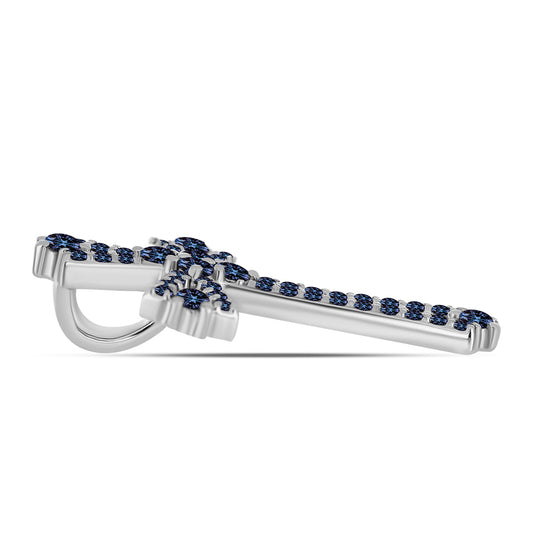 Stříbro 925/1000 Přívěsek s "Císařský Fialový" Moissanitem - Karátové číslo: 0.58. přibližná hmotnost: 2.16 gramů