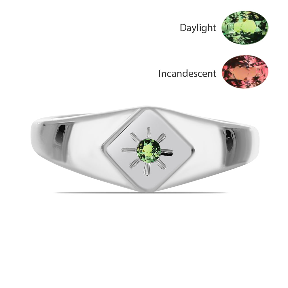 Stříbro 925/1000 - Prsten s Přírodním Alexandritem - Karátové číslo: 0.04. přibližná hmotnost: 2.58 gramů 2 