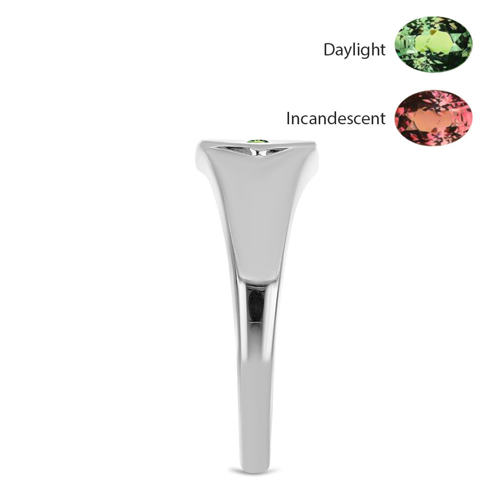 Stříbro 925/1000 - Prsten s Přírodním Alexandritem - Karátové číslo: 0.04. přibližná hmotnost: 2.58 gramů 4 