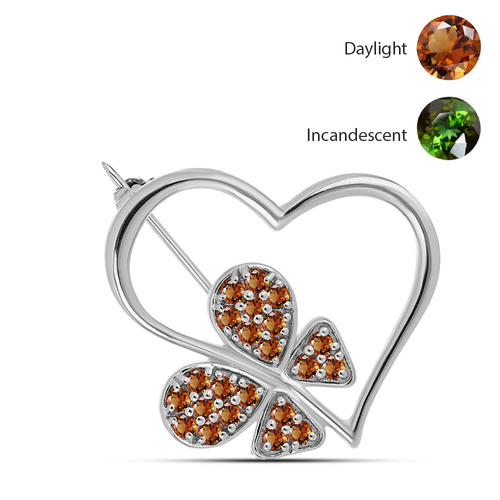 Stříbro 925/1000 - Brož s Certifikovaný Anatolským zultanitem pěstovaný v laboratoři - Karátové číslo: 0.88. přibližná hmotnost: 4.6 gramů 1 