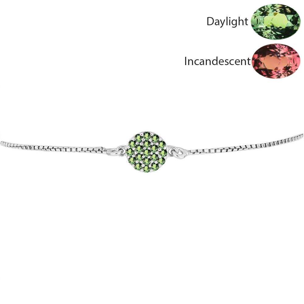 Stříbro 925/1000 - Náramek s Přírodním Alexandritem - Karátové číslo: 0.37. přibližná hmotnost: 2.56 gramů 2 